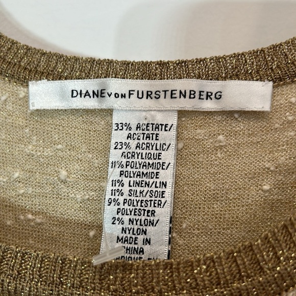 Vintage Diane Von Furstenberg knit metallic ruffle hem mini tank dress small - Picture 4 of 6